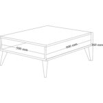 Regisan Orta Sehpa Masa Salon Sehpası Lüx Model 90X50X33 Atlantik Çam - Görsel 5