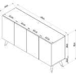 Demonte Dekor 4 Kapaklı Moda Konsol Safirmeşe-Altın - Görsel 5