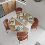 Ankara Orman Ürünleri Pratik Katlanır - Açılır Kapanır Yuvarlak Mutfak Yemek Çalışma Masası - 6 Kişilik - %100 Mdf - Görsel 2