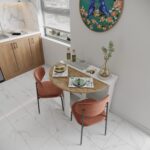 Ankara Orman Ürünleri Pratik Katlanır - Açılır Kapanır Yuvarlak Mutfak Yemek Çalışma Masası - 6 Kişilik - %100 Mdf - Görsel 3