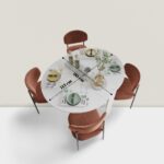 Ankara Orman Ürünleri Pratik Katlanır - Açılır Kapanır Yuvarlak Mutfak Yemek Çalışma Masası - 6 Kişilik - %100 Mdf - Görsel 5