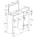 Arnetti İnci Çekmeceli Dolaplı Aynalı Makyaj Masası, Beyaz - İnci - Görsel 5