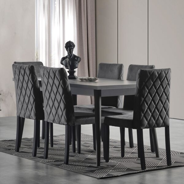 Eymense Zümrüt 6 Sandalyeli Yemek Masa Takımı