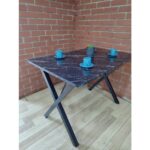 Bambeds Mobilya 60X120 (Tekmasa) Masa Siyah Mermer Desen - Görsel 2