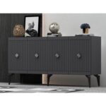 Demonte Dekor Middas Konsol Antrasit-Gümüş - Görsel 2