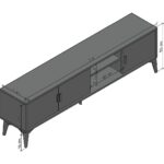 Cool Home Marin Tv Ünitesi Tv Sehpası 180 cm Çizgi Desenli , Raflı , Sis Gri - Görsel 6