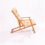 Meya Dekor Simona Grand Şezlong 2+1 Ahşap Bahçe Balkon Teras Mobilyası Katlanır Şezlong Masa Seti - Görsel 2