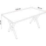 EVDEMO Trend 6 Kişilik Mutfak Masa Takımı Atlantik Çam-Krem-Kahve - Görsel 4