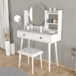 Roewood Efsane Makyaj Masası Beyaz Tabure Takım - Görsel 2