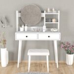 Roewood Efsane Makyaj Masası Beyaz Tabure Takım - Görsel 3