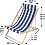 Asudehome Ev Gereçleri Ahşap Katlanır Şezlong Bahçe/balkon/teras/plaj 3 Kademe Ayarlı Balıkçı Tv Koltuğu Şezlong-Mavi - Görsel 5