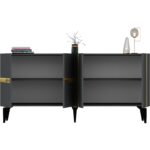 Cantek Dizayn Vannia Konsol 4 Kapaklı Antrasit-Altın - Görsel 4