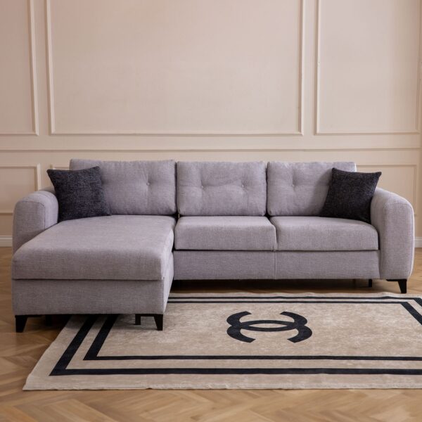 Eymense Cemre Çekyatlı Yataklı Keten Köşe Koltuk Takımı