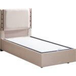 Setay Retro Tek Kişilik Baza Başlık Orthosoft Yatak Seti - Krem - Görsel 5