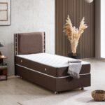 Setay Retro Tek Kişilik İkili Baza Başlık Seti - Kahve