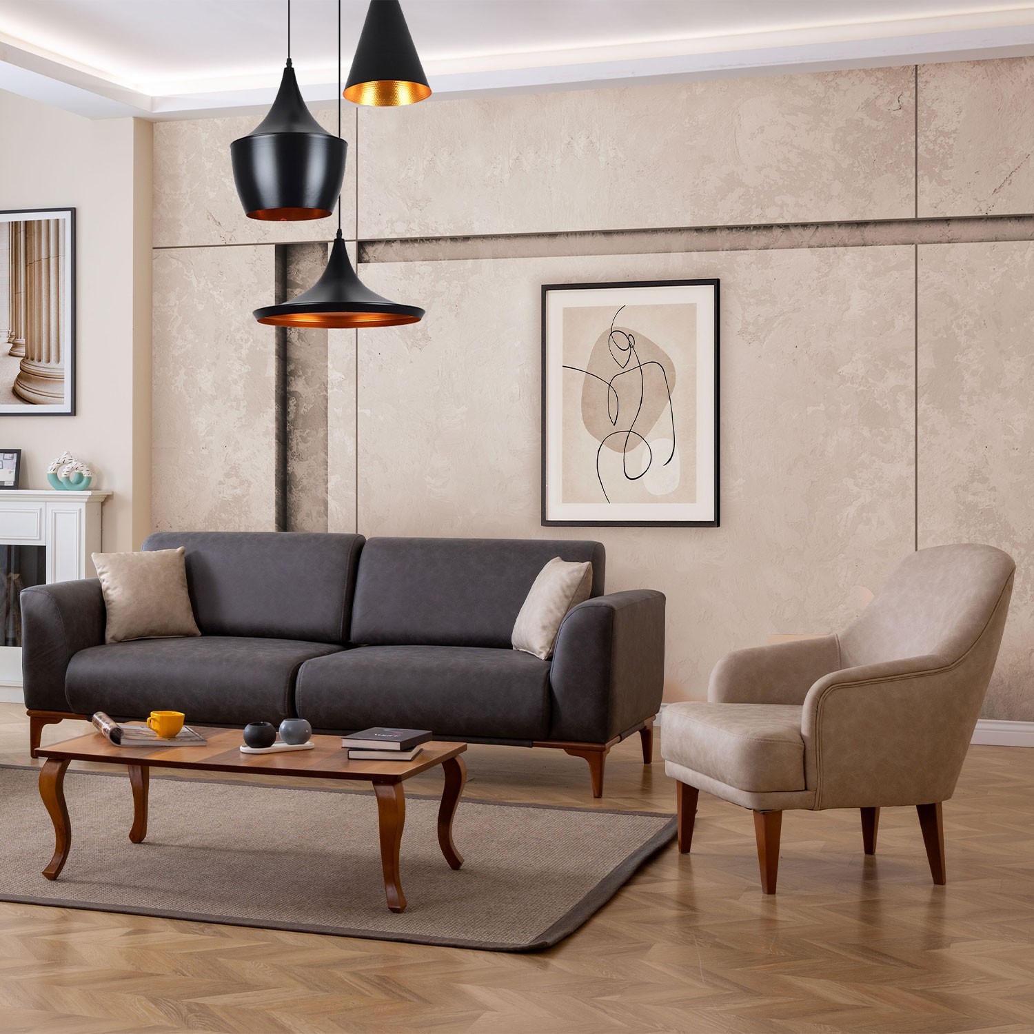 110000625917827.jpg Eymense Storm Sırt Mekanizmalı Koltuk Takımı 3+1 - Görsel 1