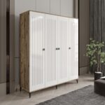 Afilli Arya 4 Kapaklı Gardrop Tamamı Mdf( Atlas Çam Beyaz ) - Görsel 2