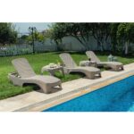 Peronline Brezza Royal Rattan Bahçe Havuz Şezlong Cappuccino 2 Adet - Görsel 4