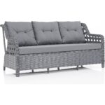 EVDEMO Eren Rattan Puflu Bahçe Balkon Takımı 3+1+1 Antrasit - Görsel 3