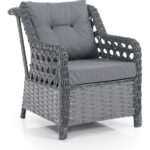 EVDEMO Eren Rattan Puflu Bahçe Balkon Takımı 3+1+1 Antrasit - Görsel 4