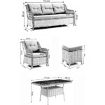 EVDEMO Eren Rattan Puflu Bahçe Balkon Takımı 3+1+1 Antrasit - Görsel 5