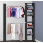 T Designo Efil Açık Giyinme Dolabı Gardırop Beyaz 140 cm Antrasit