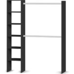 T Designo Efil Açık Giyinme Dolabı Gardırop Beyaz 140 cm Antrasit - Görsel 2