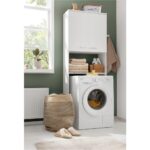 T Designo Kumru  Banyo Dolabı-Çok Amaçlı-Çamaşır Makinesi Dolabı Beyaz