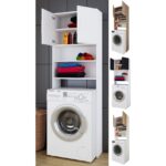 T Designo Sumru  Banyo Dolabı-Çok Amaçlı-Çamaşır Makinesi Dolabı Beyaz