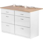 T Designo Şans Mutfak Adası 6 Çekmeceli Alt Modül 100 cm Tezgah Dahil