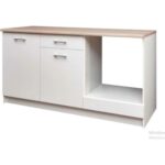 T Designo Mera Mutfak Çekmeceli Alt Modül 160 cm Beyaz Tezgah Dahil - Görsel 2