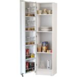 T Designo Çok Amaçlı 90 Derece Açılabilir 2 Kapaklı Kiler Erzak Mutfak Dolabı-45 cm