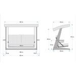 Aida Swings Viva  2200 Krem Üç Kişilik Ahşap Dış Mekan, Bahçe, Balkon ve Teras Salıncağı - Görsel 6