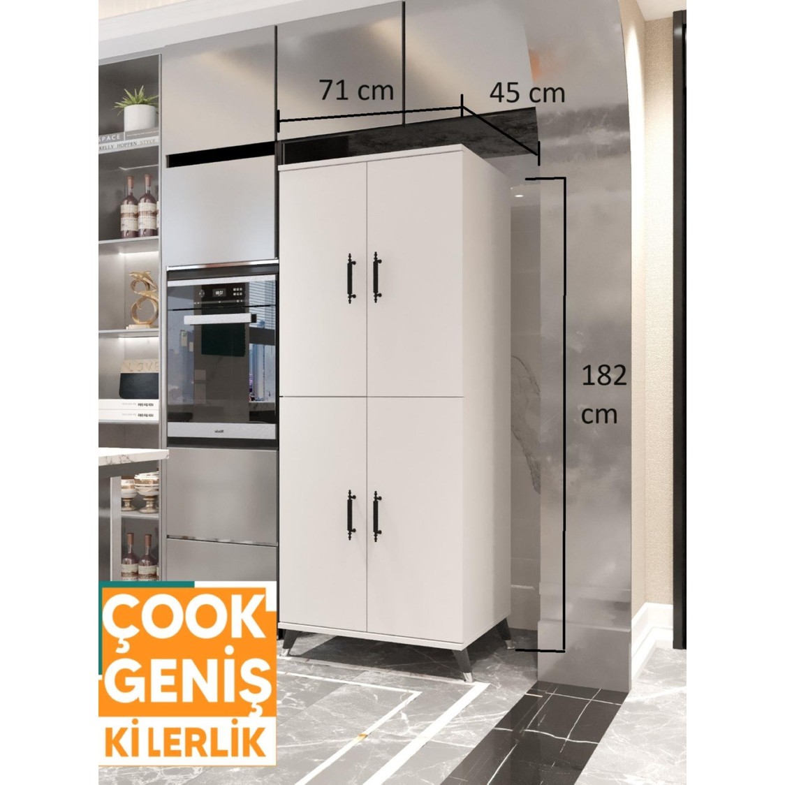 110000638953012.jpg ESMOPA MOBİLYA Çok Amaçlı Dolap, Kiler Dolabı, Fırın Dolabı, Mikro Dalga Dolap, Banyo Dolap, Ayakkabılık, Balkon Dolap, oyuncak dolabı - Görsel 1