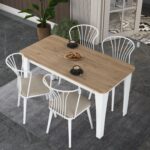 Rani JC114 Mutfak Masa Sandalye Takımı Sepet Ceviz - Beyaz