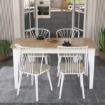 Rani JC114 Mutfak Masa Sandalye Takımı Sepet Ceviz - Beyaz - Görsel 3