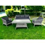 Monalin Home Garden I Loft 5'Li Oturma Takımı (Gri) I Rattan El Örgüsü Bahçe Mobilyası - Görsel 4