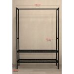 Aju Gardırop Açık Elbise Askılığı Ayakkabılık Metal Butik Askılık 2raflı Çok Amaçlı Modern Elbise Dolabı - Görsel 4