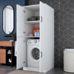 Rani KD109 Çamaşır Makinesi Dolabı 4 Kapaklı 2 Raflı Banyo Dolabı Beyaz - Görsel 5