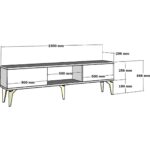Demonte Dekor Pelin Tv Sehpası Beyaz-Altın - Görsel 5