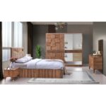 Avm 24 Cenevre Gardırop-Ceviz-207x60x215cm-Sürgülü Aynalı Kapak-Ücretsiz Nakliye Ve Montaj - Görsel 6