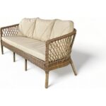 Monalin Home Garden Miami 5 Kişilik(3-1-1-Masa) Rattan Örgü Bahçe & Balkon & Teras Oturma Grubu Minderli & Camlı & Masalı Takım - Görsel 5