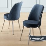 Canisa Pale Serisi 80X132 Açılabilir Beyaz Mutfak Masa Takımı 6 Sandalye Krom Detay - Görsel 3