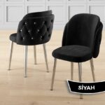 Zae Serisi 90X168 Lak Panel Antrasit Ironi gümüş Ayak Masa Takımı 6 Sandalye - Görsel 2