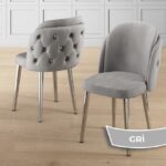 Canisa Zae Serisi 90X168 Lak Panel Beyaz Mermer Desen Krom Ayak Masa Takımı 6 Sandalye - Görsel 2