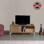 Pasific Home Lulu Metal Ayaklı Sürgülü Tv Ünitesi, 100 Cm, Meşe - Görsel 2