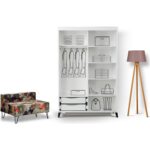 Pasific Home Huga Sürgülü 2 Kapaklı Aynalı Gardırop, Beyaz, 130cm - Görsel 4