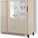 Pasific Home Huga Sürgülü 2 Kapaklı Aynalı Gardırop, Meşe, 130 cm - Görsel 3