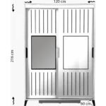 Pasific Home Huga Sürgülü 2 Kapaklı Aynalı Gardırop, Ceviz ,120 cm - Görsel 5