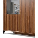 Pasific Home Huga Sürgülü 2 Kapaklı Aynalı Gardırop, Ceviz ,140 cm - Görsel 2